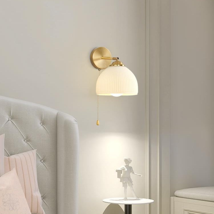 Traditional French Pull Switch Rotatable Dome Wall Sconce
