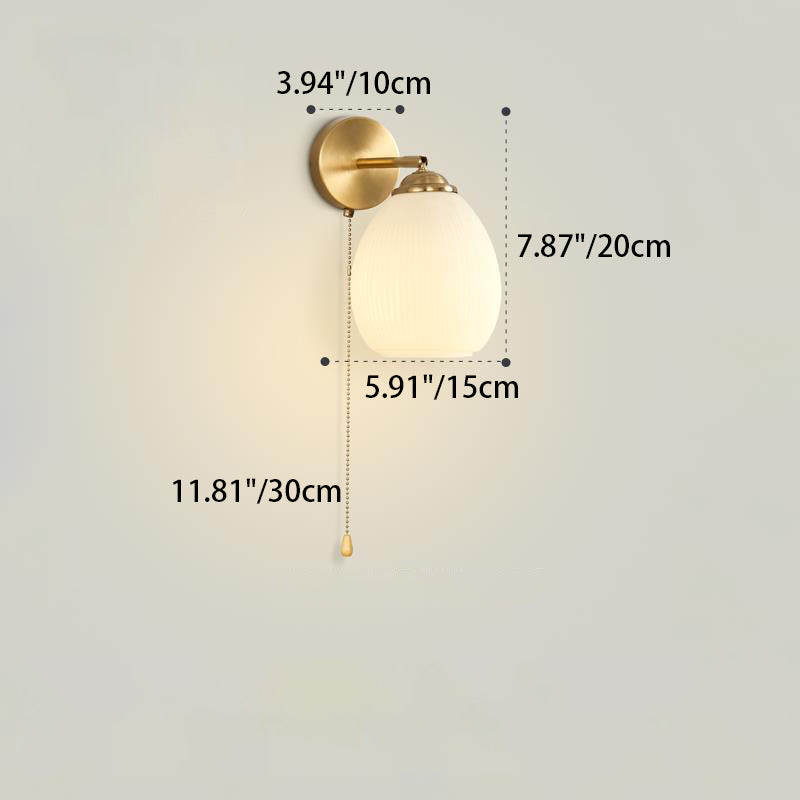 Traditional French Pull Switch Rotatable Dome Wall Sconce