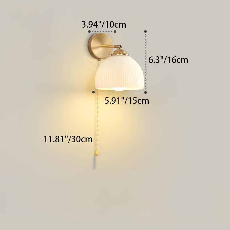 Traditional French Pull Switch Rotatable Dome Wall Sconce