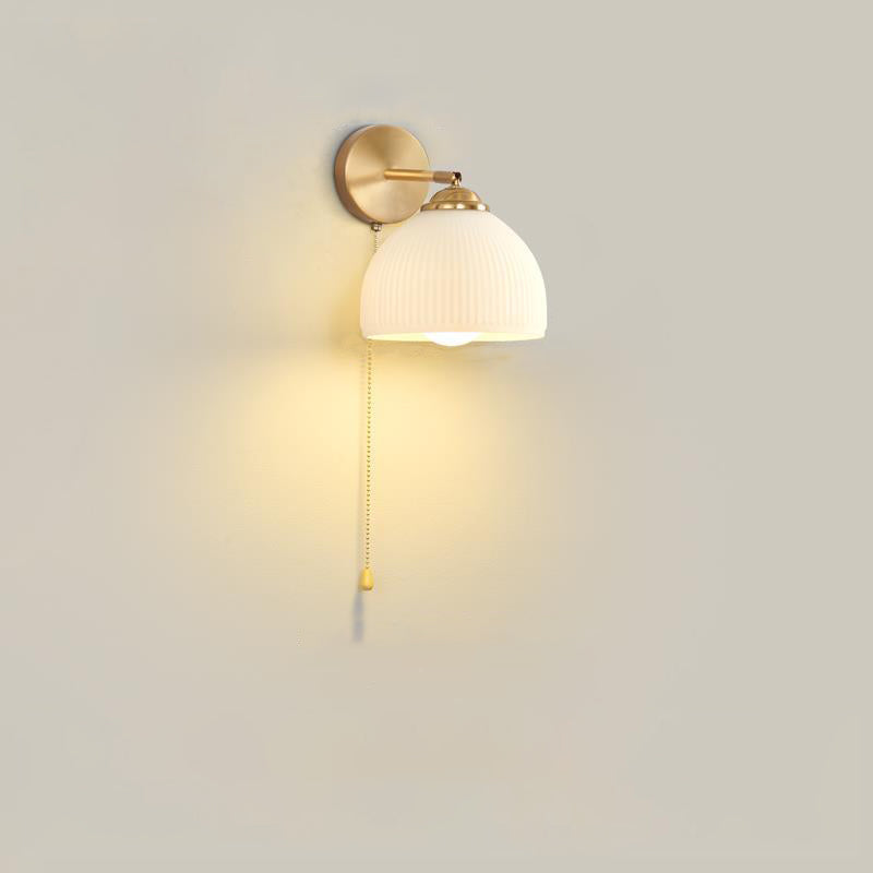 Traditional French Pull Switch Rotatable Dome Wall Sconce