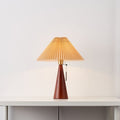 Nordic Zipper Switch Pleated Drum Shape Fabric Table Lamp