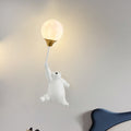 Contemporary Scandinavian Kids Bear Resin 1-Light Wall Sconce