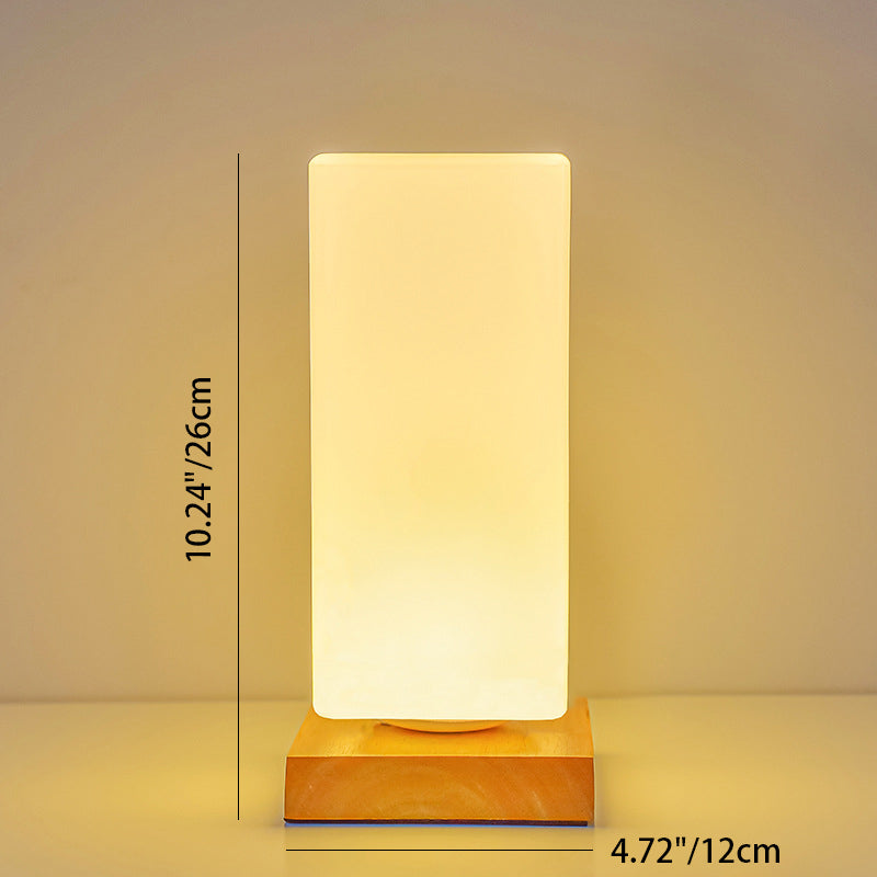 Nordic Rectangular LED Table Lamp in Glass and Table Lamp