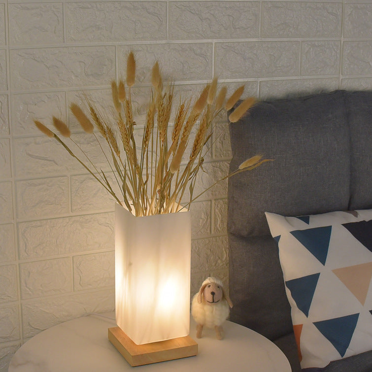 Nordic Rectangular LED Table Lamp in Glass and Table Lamp