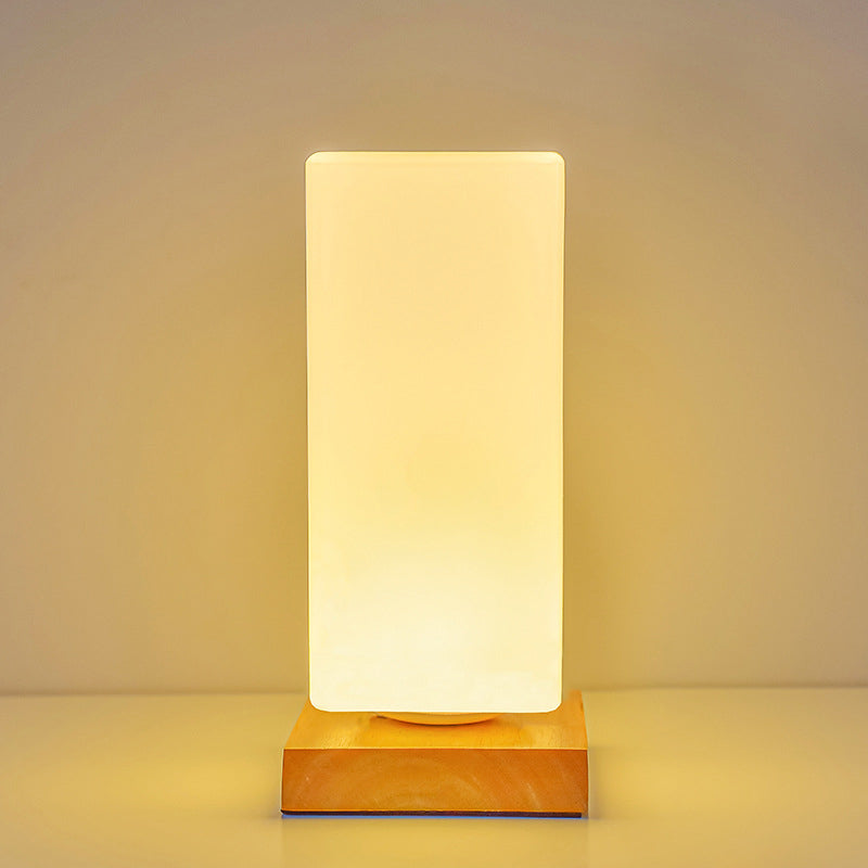 Nordic Rectangular LED Table Lamp in Glass and Table Lamp