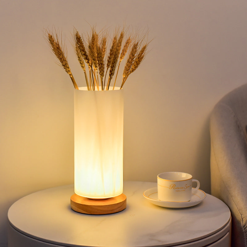Nordic Rectangular LED Table Lamp in Glass and Table Lamp