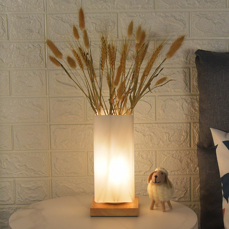 Nordic Rectangular LED Table Lamp in Glass and Table Lamp