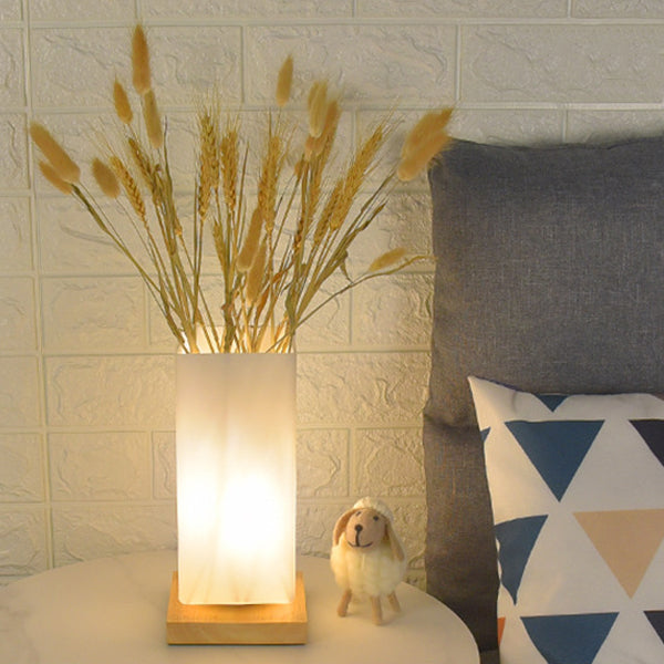 Nordic Rectangular LED Table Lamp in Glass and Table Lamp