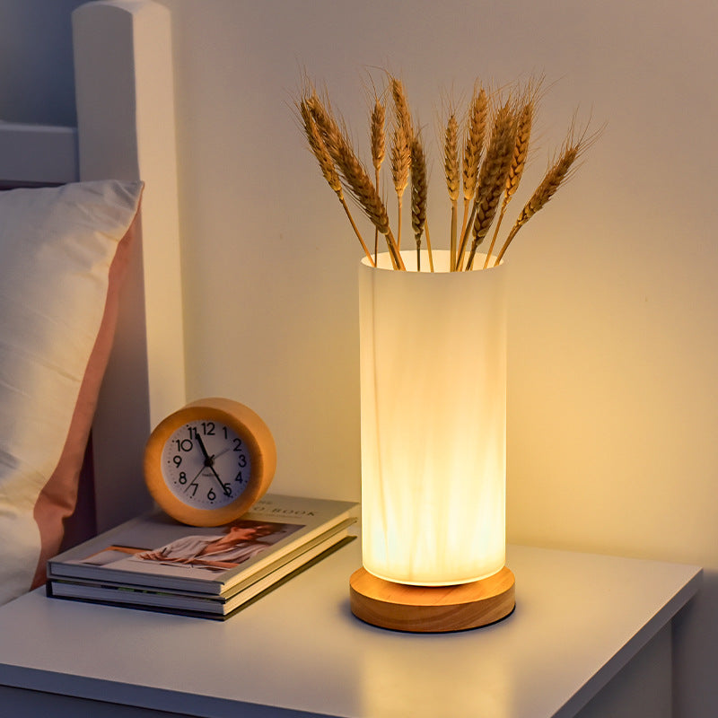 Nordic Rectangular LED Table Lamp in Glass and Table Lamp