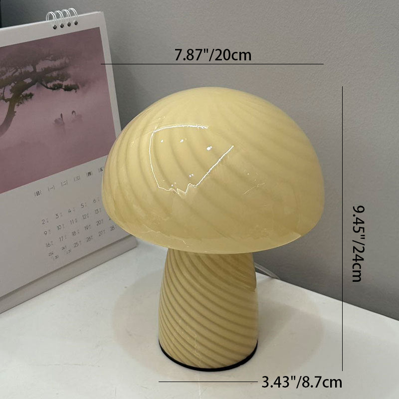 Scandinavian Cylinder Half Round Mushroom Spiral Table Lamp