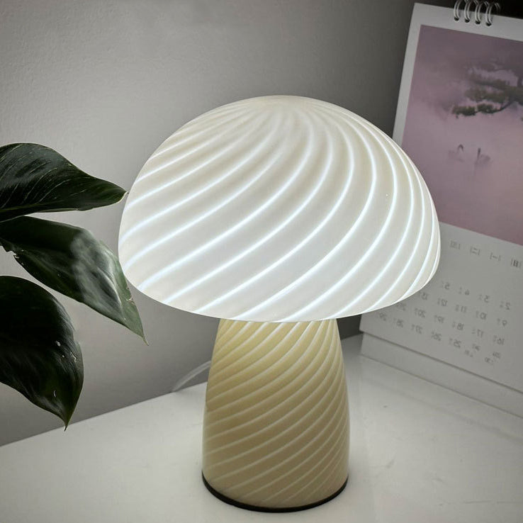 Scandinavian Cylinder Half Round Mushroom Spiral Table Lamp