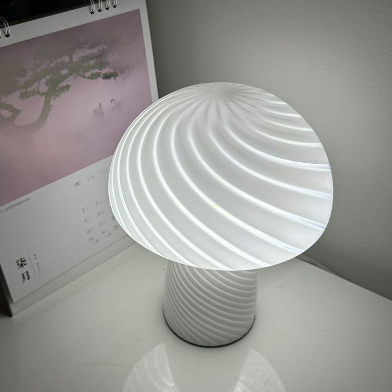 Scandinavian Cylinder Half Round Mushroom Spiral Table Lamp