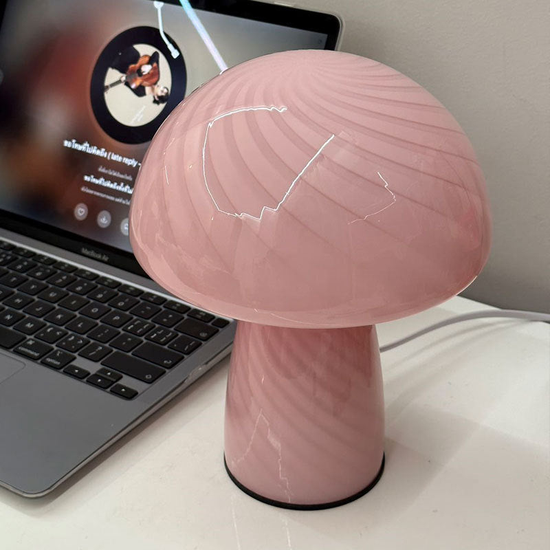 Scandinavian Cylinder Half Round Mushroom Spiral Table Lamp