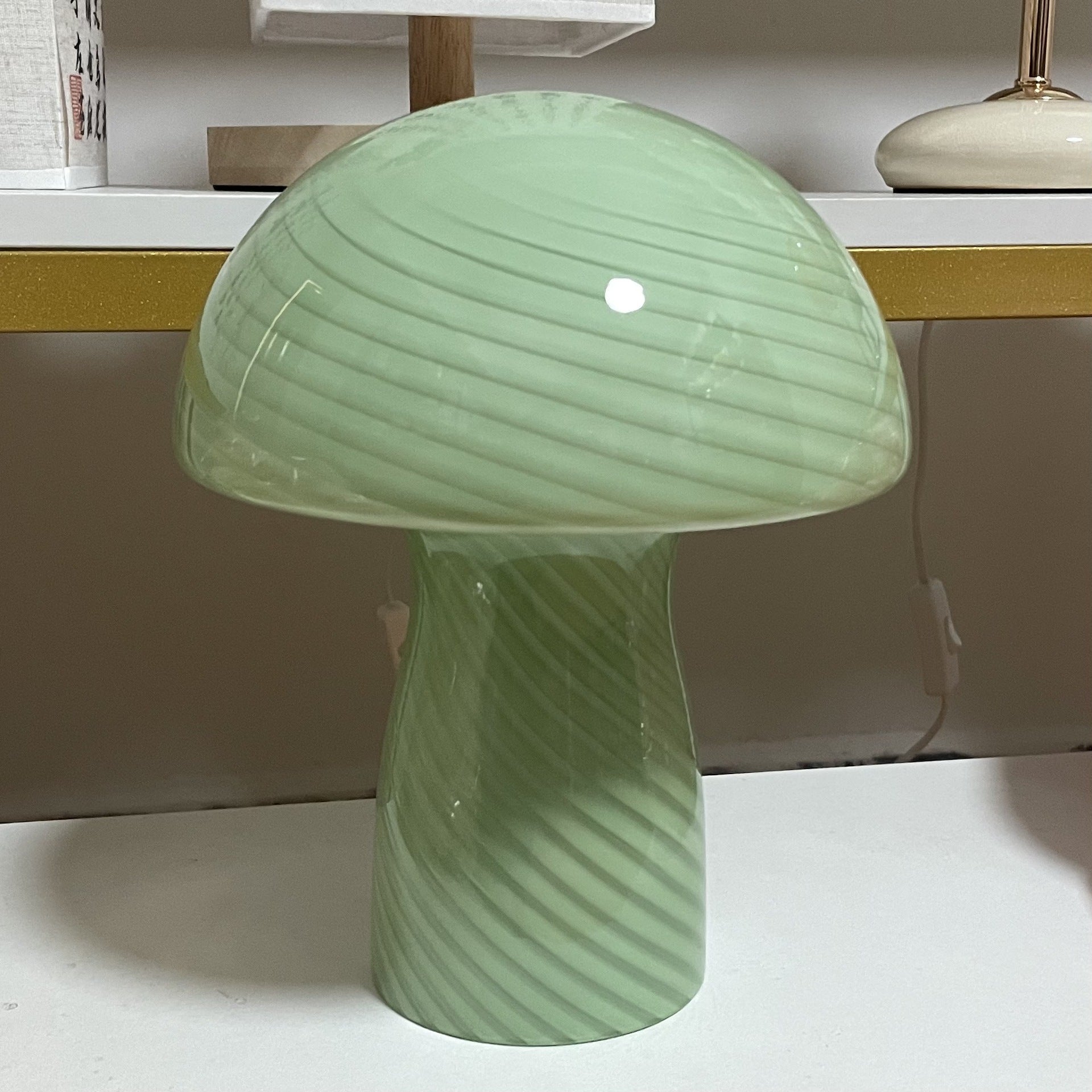 Scandinavian Cylinder Half Round Mushroom Spiral Table Lamp