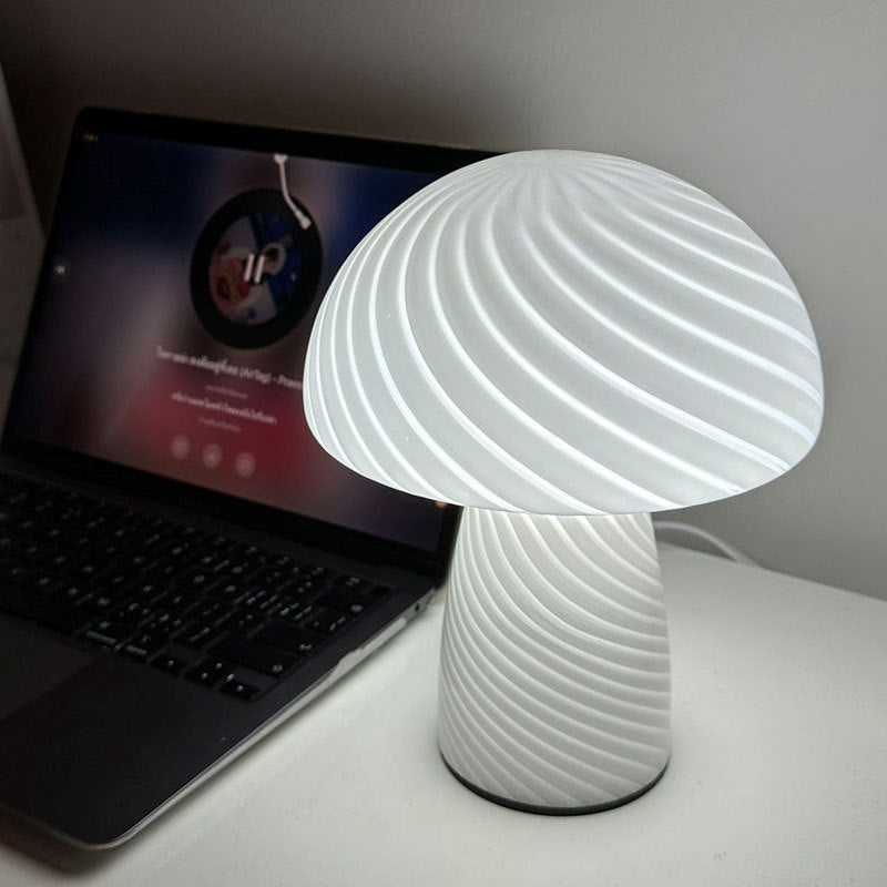 Scandinavian Cylinder Half Round Mushroom Spiral Table Lamp