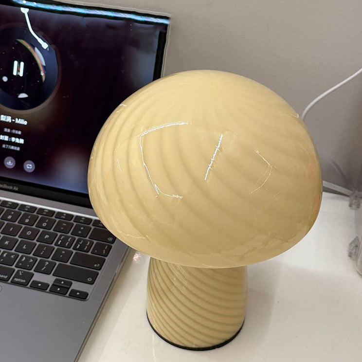 Scandinavian Cylinder Half Round Mushroom Spiral Table Lamp