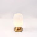Scandinavian Round Cylinder Striped Iron Glass Table Lamp