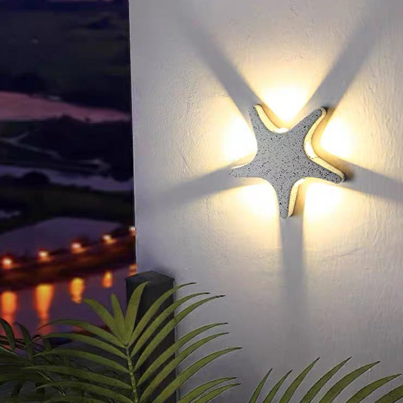 Contemporary Creative Waterproof Starfish LED Outdoor Wall Light