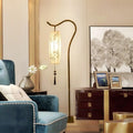 Traditional Chinese White Arc Floor Lamp
