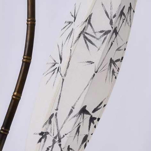 Traditional Chinese White Arc Floor Lamp