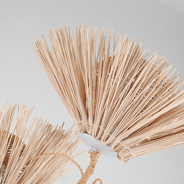 Japanese Rattan 4-Light Floor Lamp