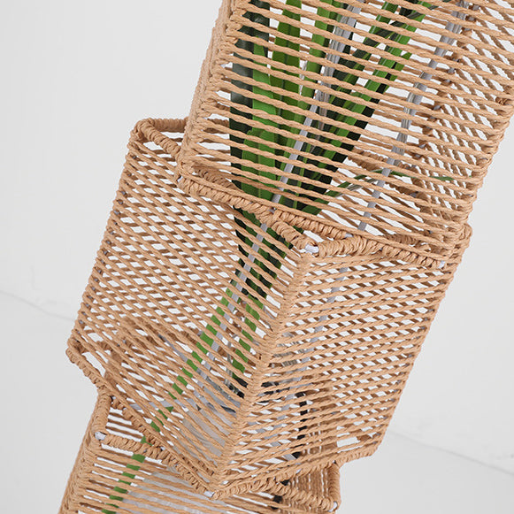 Japanese Rattan 4-Light Floor Lamp