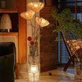 Japanese Rattan 4-Light Floor Lamp