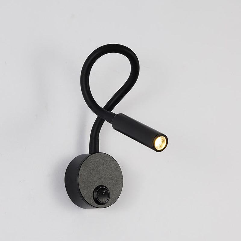 Modern Minimalist Iron Flexible Hose LED Reading Wall Sconce