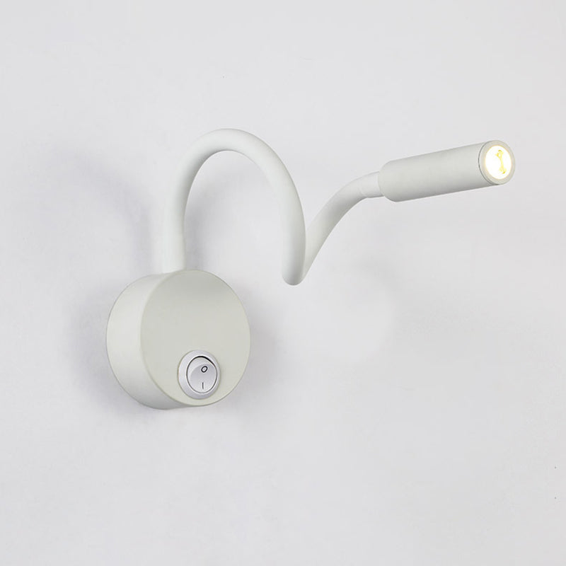 Modern Minimalist Iron Flexible Hose LED Reading Wall Sconce