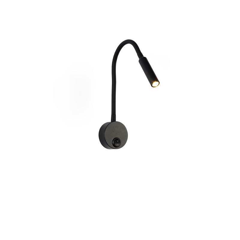Modern Minimalist Iron Flexible Hose LED Reading Wall Sconce
