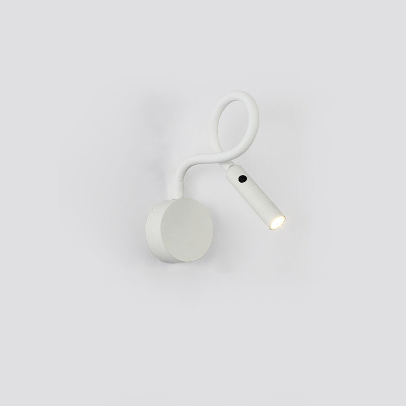 Modern Minimalist Iron Flexible Hose LED Reading Wall Sconce