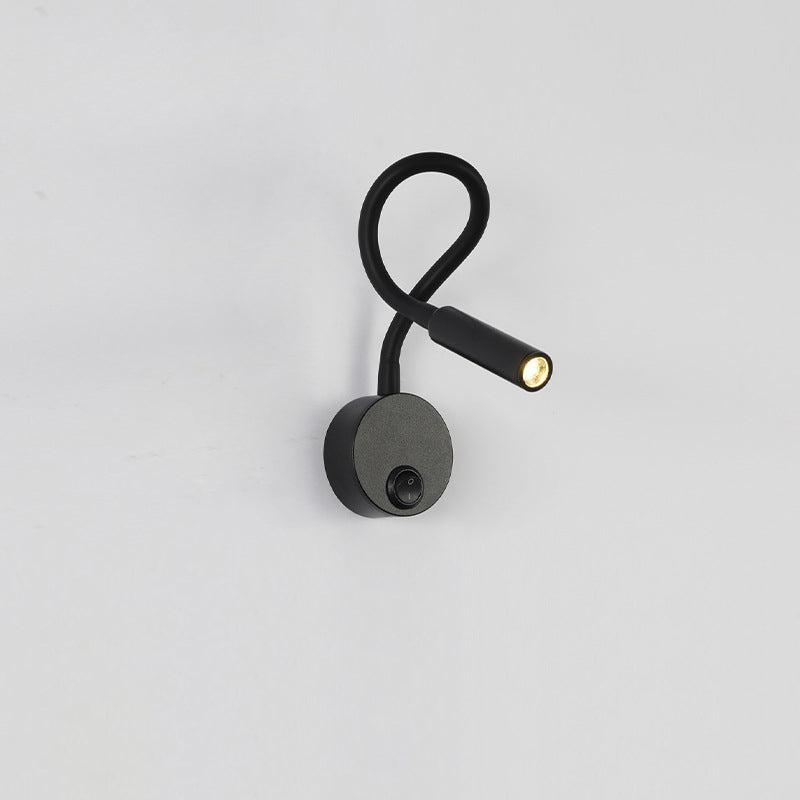 Modern Minimalist Iron Flexible Hose LED Reading Wall Sconce