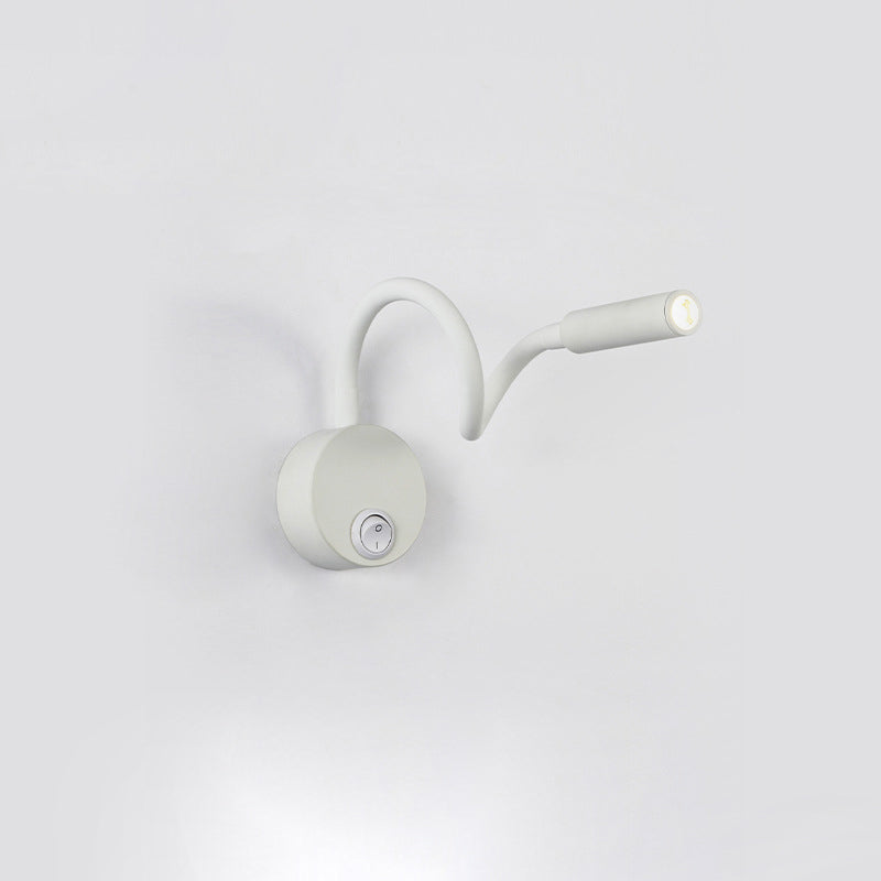Modern Minimalist Iron Flexible Hose LED Reading Wall Sconce