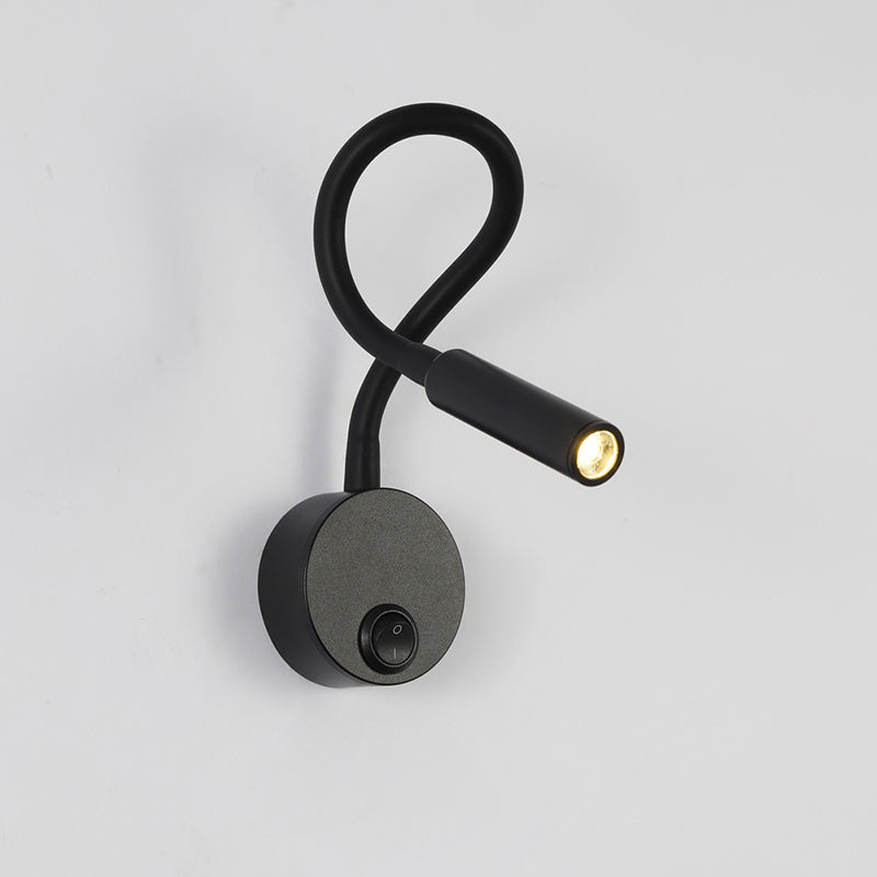 Modern Minimalist Iron Flexible Hose LED Reading Wall Sconce
