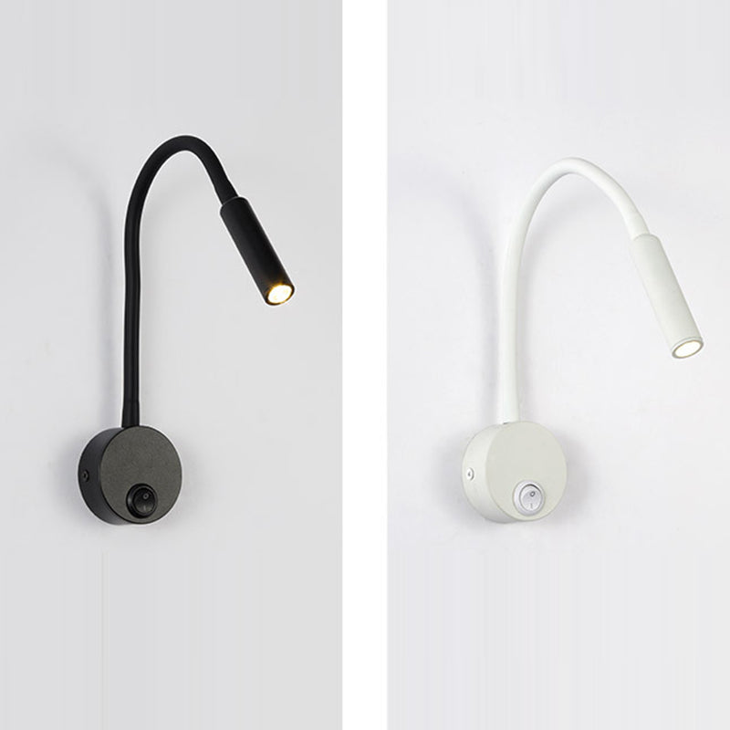 Modern Minimalist Iron Flexible Hose LED Reading Wall Sconce