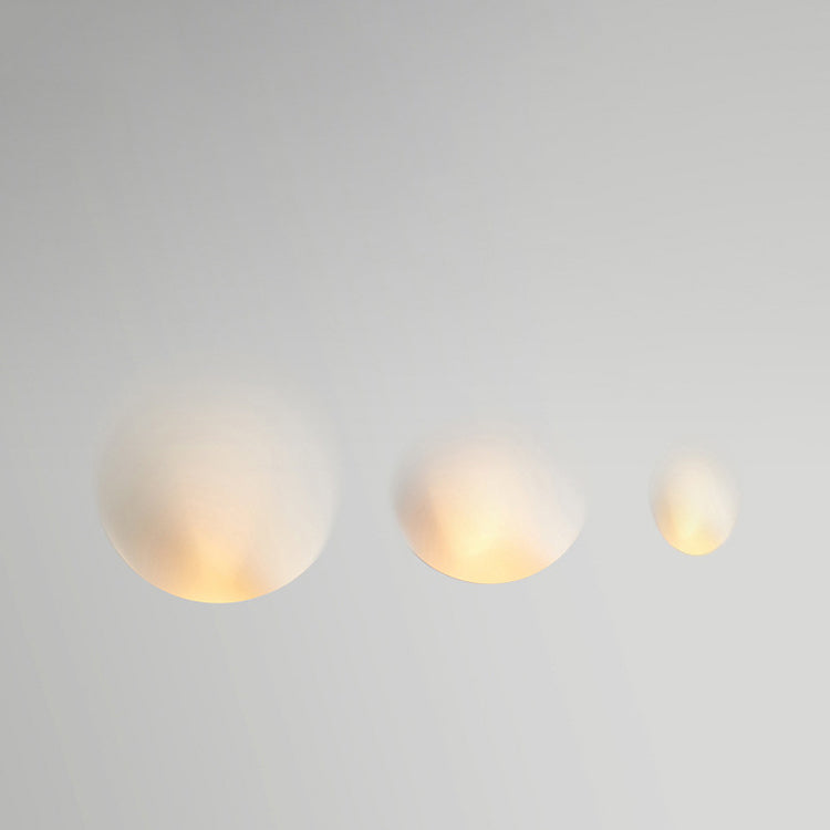 Modern Minimalist Recessed Plaster Round 1-Light Wall Sconce
