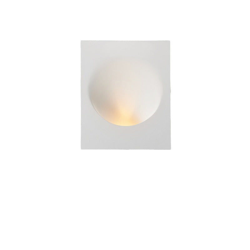 Modern Minimalist Recessed Plaster Round 1-Light Wall Sconce