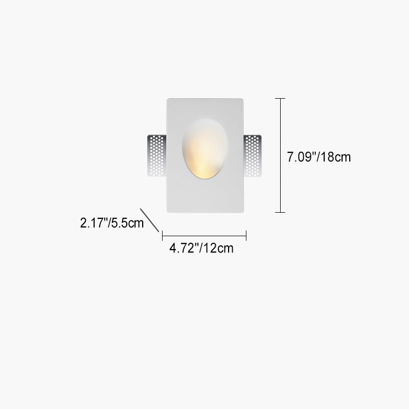 Modern Minimalist Recessed Plaster Round 1-Light Wall Sconce