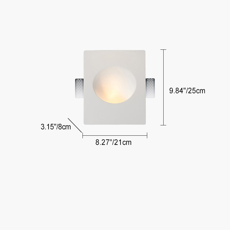 Modern Minimalist Recessed Plaster Round 1-Light Wall Sconce