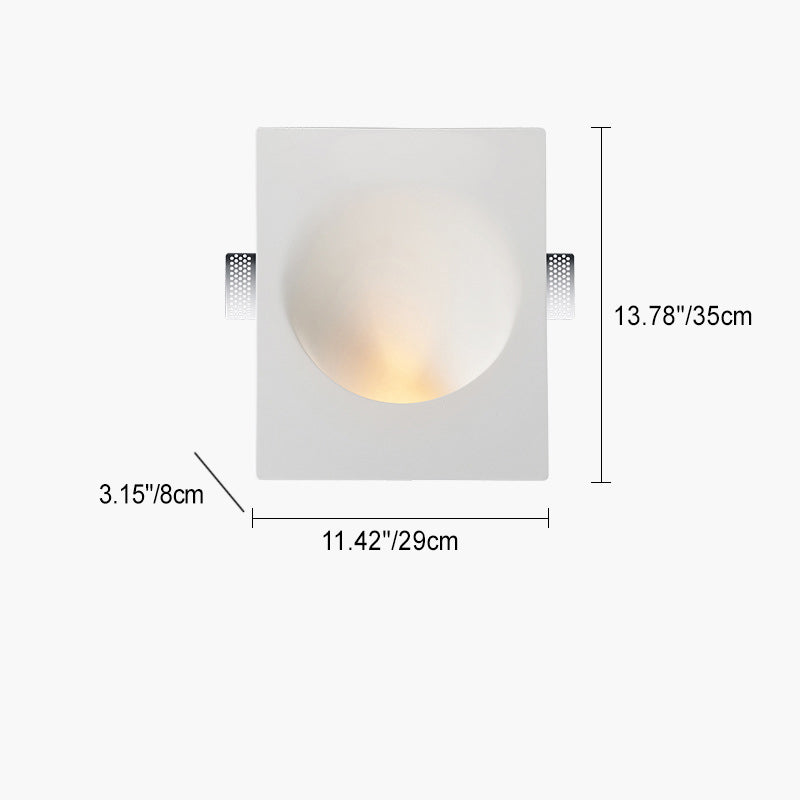 Modern Minimalist Recessed Plaster Round 1-Light Wall Sconce