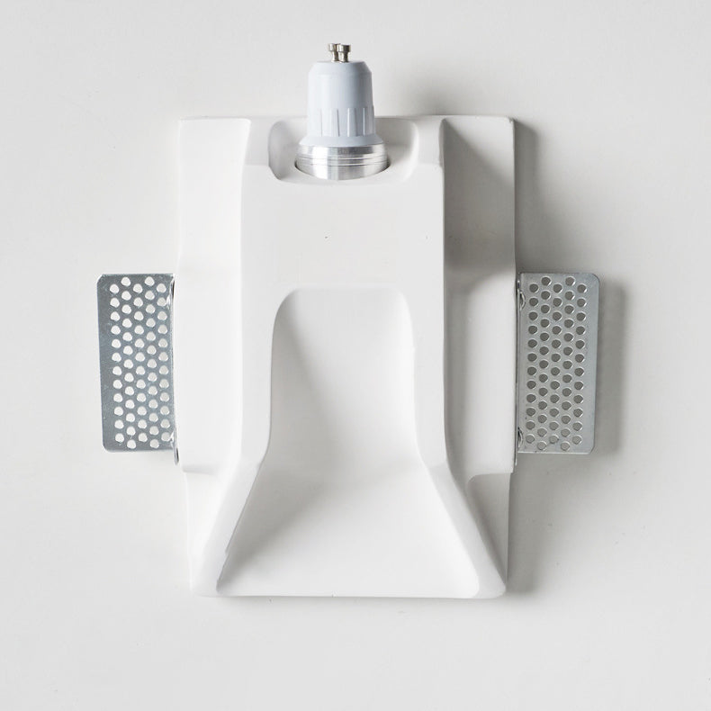 Modern Minimalist Recessed Plaster Round 1-Light Wall Sconce