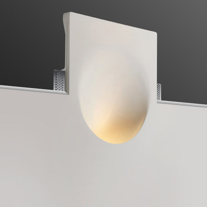 Modern Minimalist Recessed Plaster Round 1-Light Wall Sconce