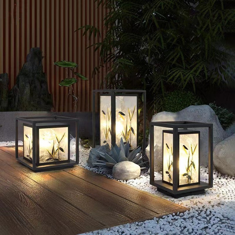 Traditional Chinese Black Outdoor Stake Light