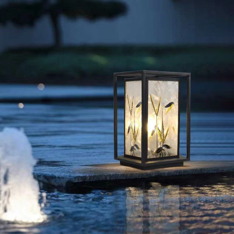Traditional Chinese Black Outdoor Stake Light