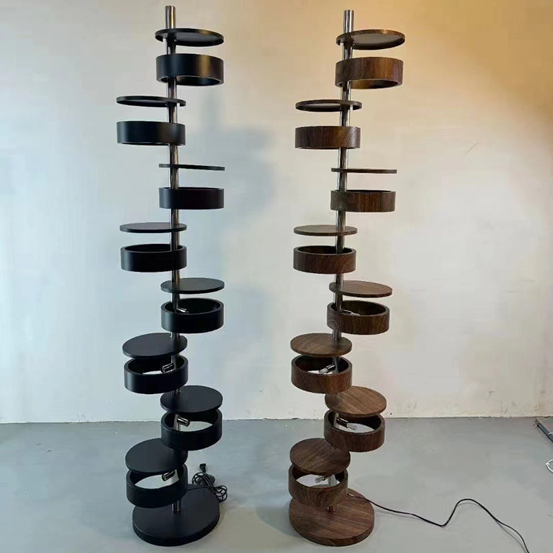 French Walnut 8-Light Floor Lamp