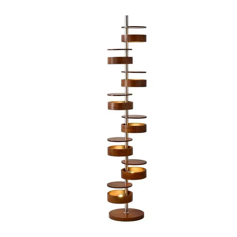 French Walnut 8-Light Floor Lamp