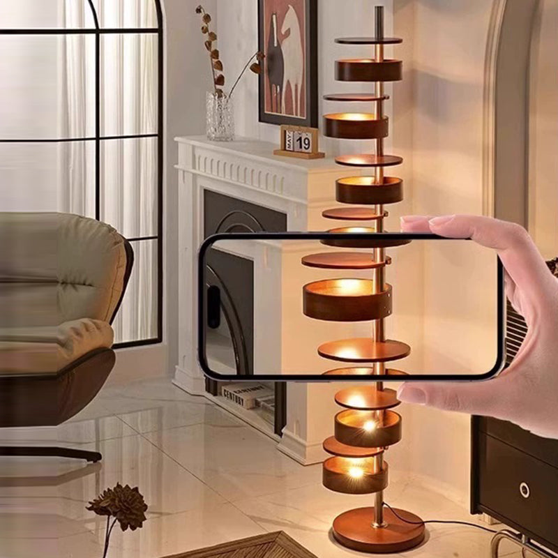 French Walnut 8-Light Floor Lamp