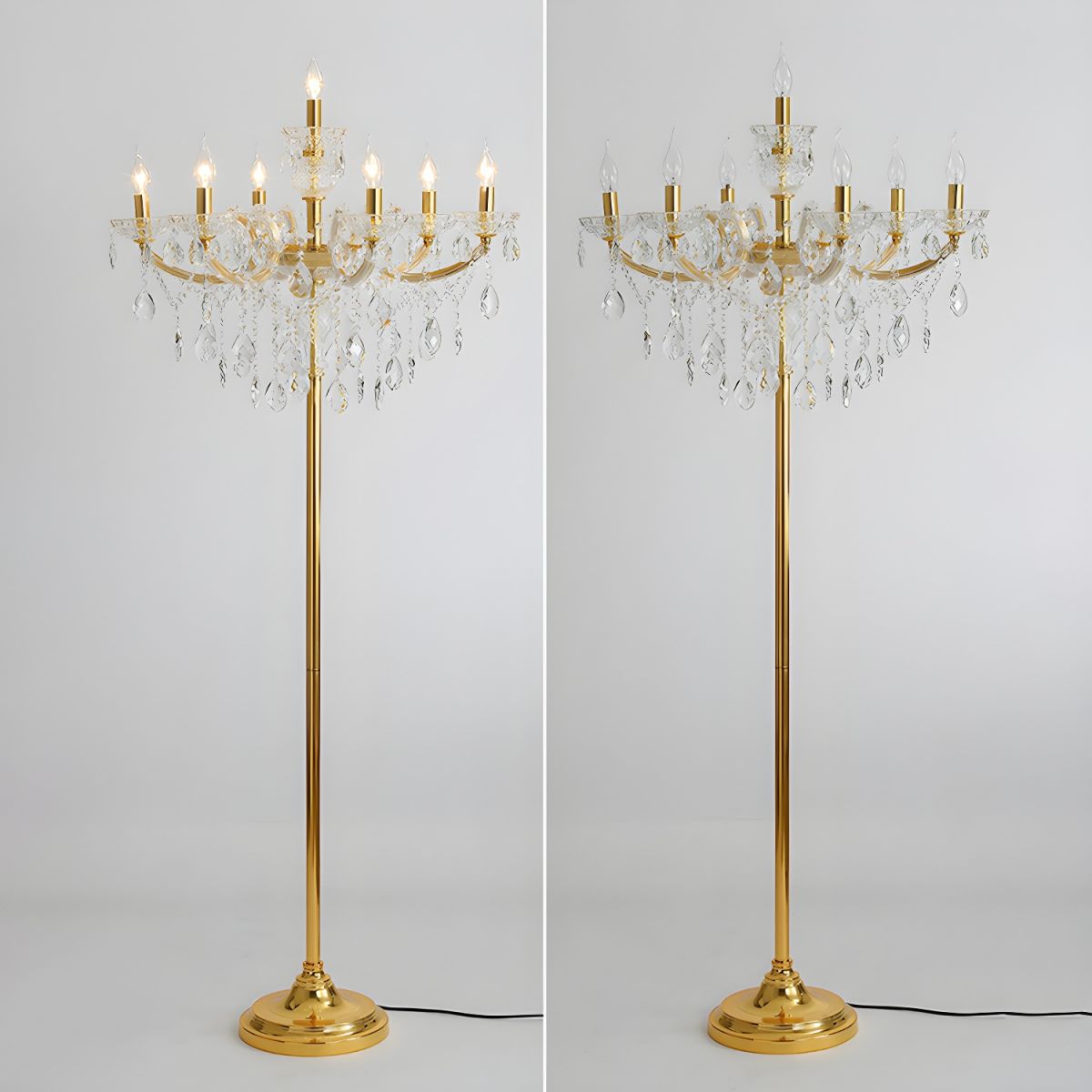 European Gold 7-Light Floor Lamp