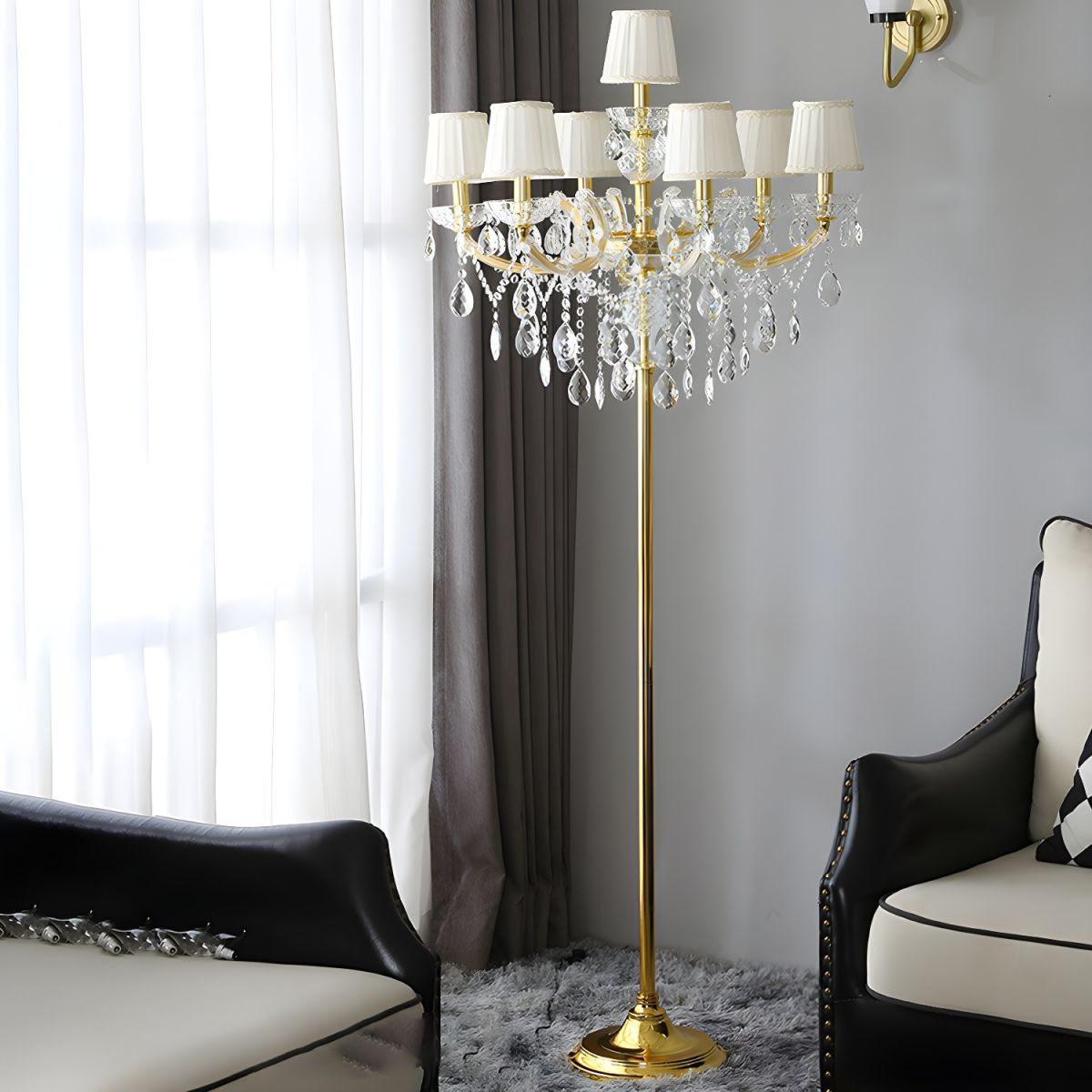 European Gold 7-Light Floor Lamp