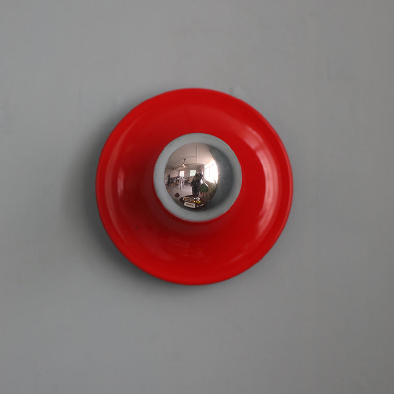 Contemporary Scandinavian Iron Geometric Circle Wall Sconce